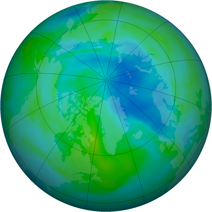 Arctic ozone map for 12 September 2008